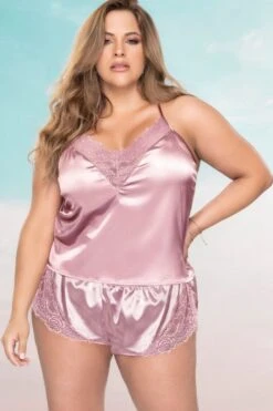 2 Piece Satin Camisole Set | Plus Size