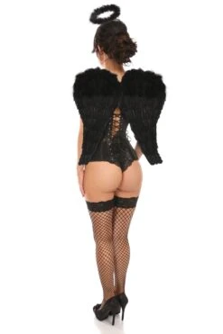 3 Piece Daring Angel Corset Costume 7 3 Piece Daring Angel Corset Costume -Coquette Shop 3 Piece Sexy Daring Dark Angel Corset Costume Angel Costumes Daisy Corsets SEXYSHOESCOM 4