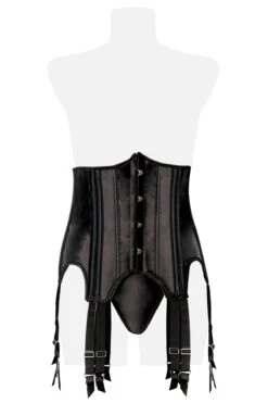 3 Piece Waist Shaper Corsage Corset And Garter Set -Coquette Shop 3 Piece Waist Shaper Corsage Corset and Garter Set Fetish Corsets Grey Velvet SEXYSHOESCOM 5