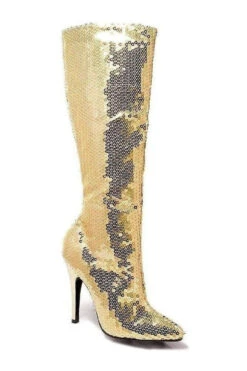 511-TIN Knee Boot | Gold Faux Leather