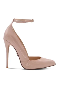 Sexy A-Line Ankle Strap Stiletto Pump -Coquette Shop Babe102 NUDE Right