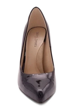 Sultry Low Cut Sky High Stiletto Heel Pump -Coquette Shop Babe301 BLK front