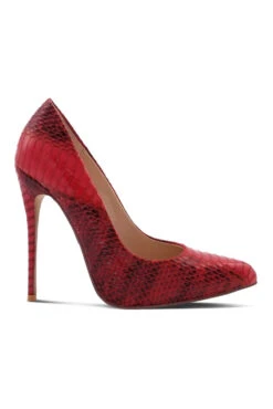 Sultry Low Cut Sky High Stiletto Heel Pump -Coquette Shop Babe301 REDSNAKE Right