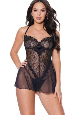 Coquette Babydoll & Crushed Velvet G-String