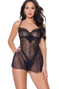 Coquette Babydoll & Crushed Velvet G-String