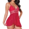 Coquette Babydoll With Rhinestone Elastic Front Waist Detail