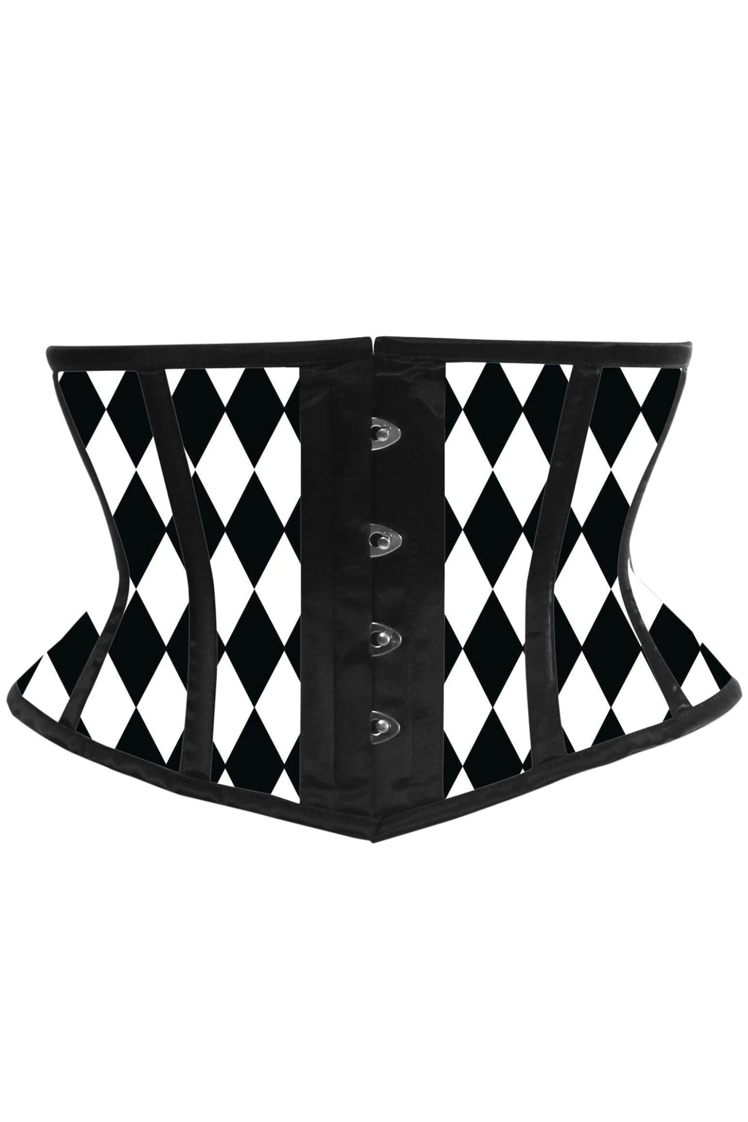 Black & White Diamond Waist Cincher Corset 1 Black & White Diamond Waist Cincher Corset