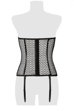 Boning Queen Anne Neckline Corset & Garter -Coquette Shop Boning Queen Anne Neckline Corset Garter Fetish Corsets Grey Velvet SEXYSHOESCOM 5