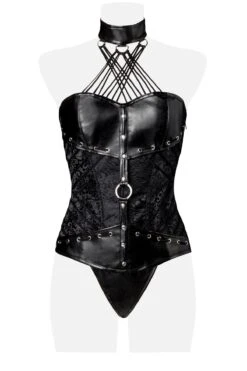 Crisscross Choker W/Sweetheart Neckline Corset -Coquette Shop Crisscross Choker wSweetheart Neckline Corset Fetish Corsets Grey Velvet SEXYSHOESCOM 5