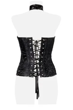 Crisscross Choker W/Sweetheart Neckline Corset -Coquette Shop Crisscross Choker wSweetheart Neckline Corset Fetish Corsets Grey Velvet SEXYSHOESCOM 6