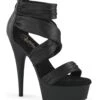 PLEASER DELIGHT-620 Black Faux Leather Sandal