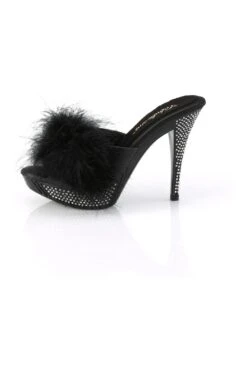 ELEGANT-401F Black Marabou Slide -Coquette Shop ELEGANT 401F Black Marabou Slide Slides Fabulicious SEXYSHOES COM 3