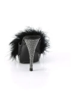 ELEGANT-401F Black Marabou Slide -Coquette Shop ELEGANT 401F Black Marabou Slide Slides Fabulicious SEXYSHOES COM 4
