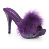 ELEGANT-401F Purple Marabou Slide