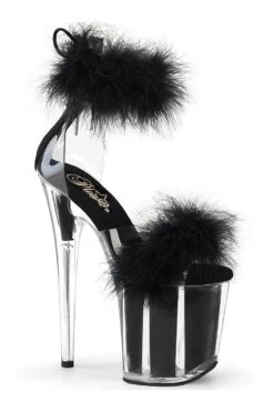 PLEASER FLAMINGO-824F Clear Marabou Sandal