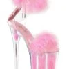 PLEASER FLAMINGO-824F Clear Marabou Sandal