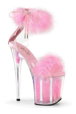 PLEASER FLAMINGO-824F Clear Marabou Sandal
