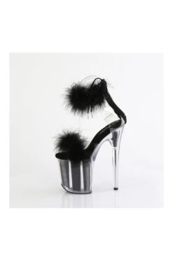 PLEASER FLAMINGO-824F Clear Marabou Sandal -Coquette Shop FLAMINGO 824F Clear Marabou Sandal Sandals Pleaser SEXYSHOES COM 3