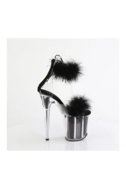 PLEASER FLAMINGO-824F Clear Marabou Sandal -Coquette Shop FLAMINGO 824F Clear Marabou Sandal Sandals Pleaser SEXYSHOES COM 5