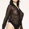 Frida Black Mesh & Lycra Bodysuit