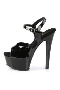 PLEASER GLEAM-609 Sandal | Black Patent -Coquette Shop GLEAM 609 Sandal Black Patent Sandals Pleaser SEXYSHOESCOM 3