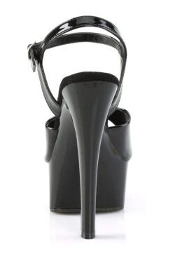 PLEASER GLEAM-609 Sandal | Black Patent -Coquette Shop GLEAM 609 Sandal Black Patent Sandals Pleaser SEXYSHOESCOM 4