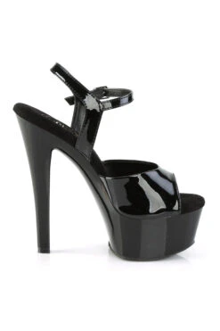 PLEASER GLEAM-609 Sandal | Black Patent -Coquette Shop GLEAM 609 Sandal Black Patent Sandals Pleaser SEXYSHOESCOM 5