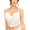 Lavish White Sheer Lace Underwire Waist Cincher Corset