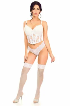 Lavish White Sheer Lace Underwire Waist Cincher Corset -Coquette Shop LV 1402c 7e5ede4d 8e26 4bca 9df9 76da4012ceee