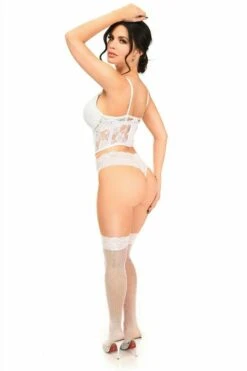 Lavish White Sheer Lace Underwire Waist Cincher Corset -Coquette Shop LV 1402d dbc016e6 60d1 442c bc8f 5b3158a90da8
