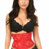 Lavish Red Sheer Lace Waist Cincher Corset