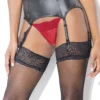 Coquette Matte Wet Look Garter Belt With Front Lining And Back Hook & Eye Closure