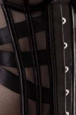 Mesh Underbust 3 Piece Corset Set 9 Mesh Underbust 3 Piece Corset Set -Coquette Shop Mesh Underbust 3 Piece Corset Set Fetish Corsets Grey Velvet SEXYSHOES COM 4