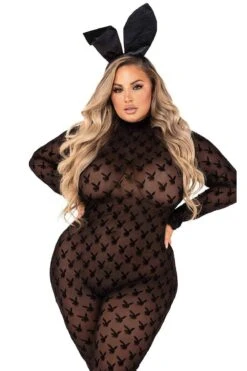 Playboy Bunny Plus Size Sheer Bodystocking