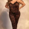 Plus Size Animal Print Jumpsuit