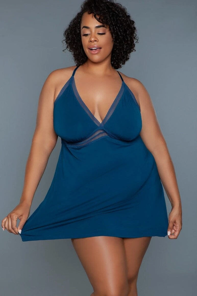 Plus Size Mini-Length Babydoll 1 Plus Size Mini-Length Babydoll