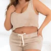 Plus Size Velour Look Lounge Set