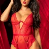 Romantic Red Lace Bodysuit