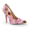 Flirty Floral Print Pump With Buckle Detail