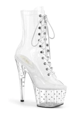 PLEASER STARDUST-1021C-7 Clear Vinyl Ankle Boot