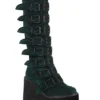 SWING-815 Green Vegan Suede Knee Boot
