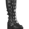 SWING-815WC Black Vegan Leather Knee Boot