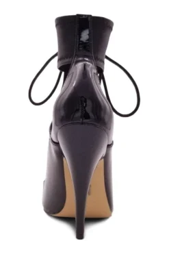 Lace Up Ankle Bootie With Stretch Ankle Cuff -Coquette Shop Sexy102 blk back