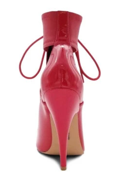 Lace Up Ankle Bootie With Stretch Ankle Cuff -Coquette Shop Sexy102 red back