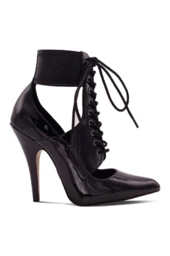 Lace Up Ankle Bootie With Stretch Ankle Cuff -Coquette Shop Sexy108 BLK Right