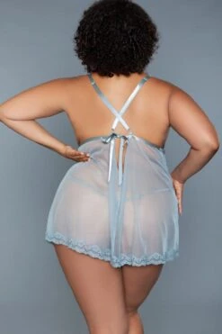 Sheer Mesh Babydoll With Cross Back Straps -Coquette Shop Sheer Mesh Babydoll With Cross Back Straps Babydolls BeWicked SEXYSHOES COM 3 0b291d1f 1706 4dd8 940f 606b1c8d13cc