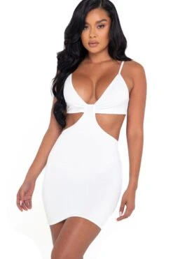 Side Cutout Sculpted Mini Dress