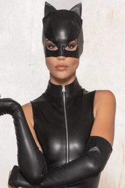 Small Faux Leather Mask Cat