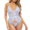 Soft Cup Lace Merrywidow With Matching Thong