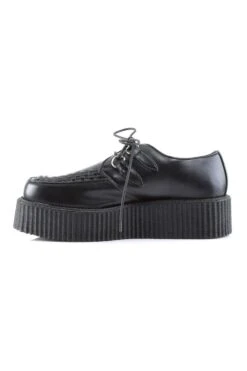 V-CREEPER-502 Black Vegan Leather Creeper -Coquette Shop V CREEPER 502 Black Vegan Leather Creeper Creepers Demonia SEXYSHOES COM 3